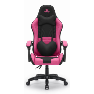 Roza in črn gaming stol iz blaga HELL'S CHAIR