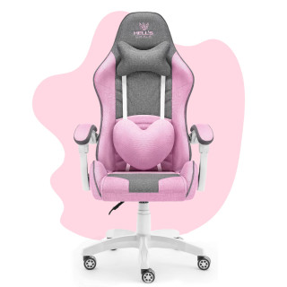 Roza-siv gaming stol HELL'S CHAIR za otroke