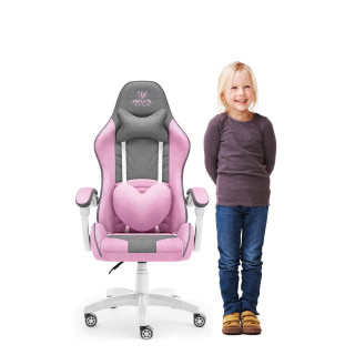 Roza-siv gaming stol HELL'S CHAIR za otroke