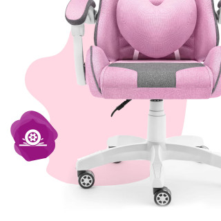 Roza-siv gaming stol HELL'S CHAIR za otroke