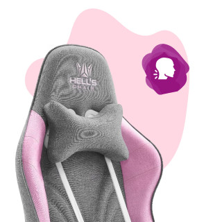 Roza-siv gaming stol HELL'S CHAIR za otroke
