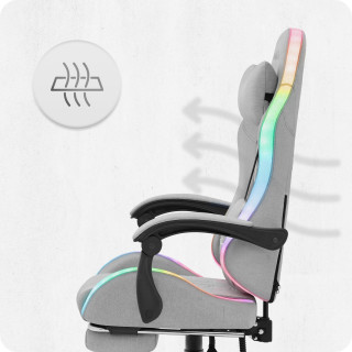 Igralni stol Cabro C501 iz sive tkanine z LED osvetlitvijo