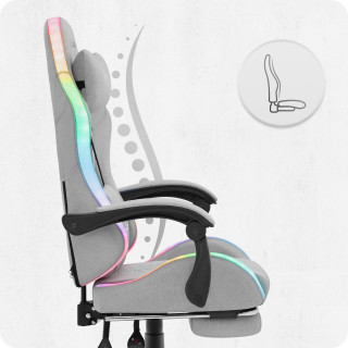 Igralni stol Cabro C501 iz sive tkanine z LED osvetlitvijo