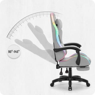 Igralni stol Cabro C501 iz sive tkanine z LED osvetlitvijo