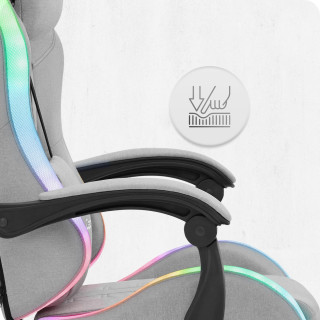 Igralni stol Cabro C501 iz sive tkanine z LED osvetlitvijo