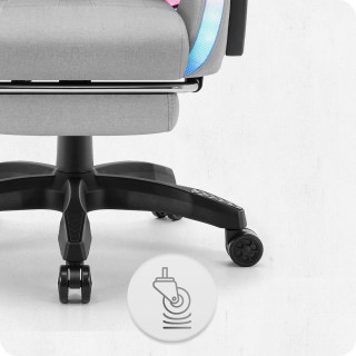 Igralni stol Cabro C501 iz sive tkanine z LED osvetlitvijo