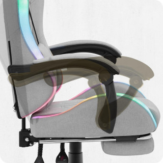 Igralni stol Cabro C501 iz sive tkanine z LED osvetlitvijo