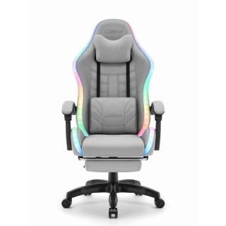 Igralni stol Cabro C501 iz sive tkanine z LED osvetlitvijo