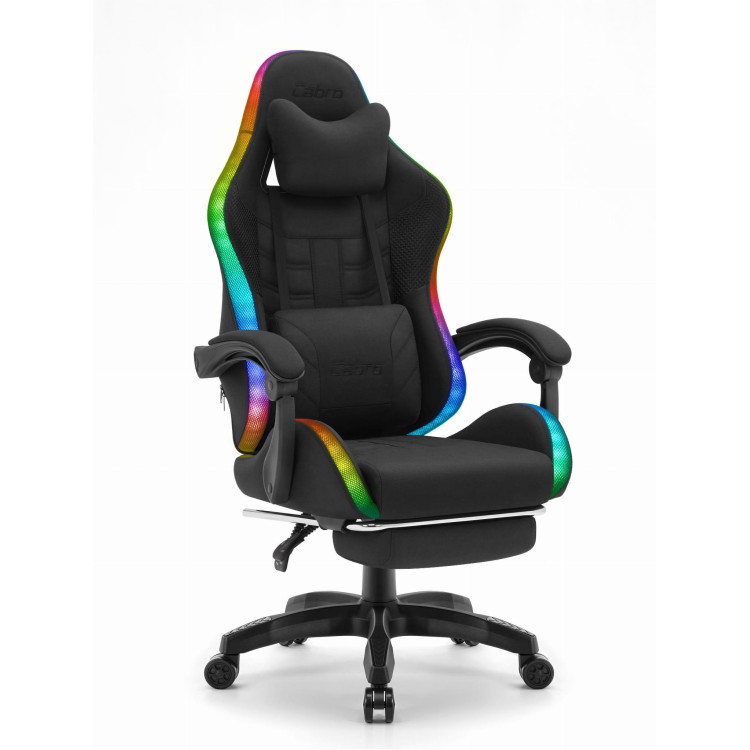 Igralni stol Cabro C501 iz črne tkanine z LED osvetlitvijo