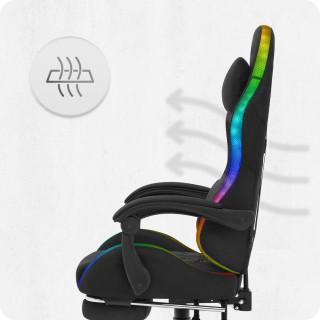 Igralni stol Cabro C501 iz črne tkanine z LED osvetlitvijo