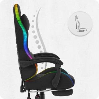 Igralni stol Cabro C501 iz črne tkanine z LED osvetlitvijo