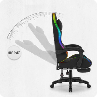 Igralni stol Cabro C501 iz črne tkanine z LED osvetlitvijo