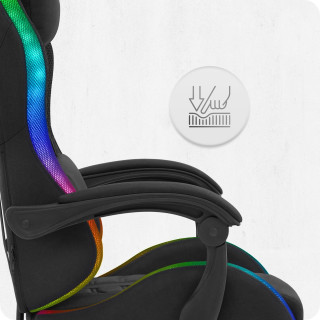 Igralni stol Cabro C501 iz črne tkanine z LED osvetlitvijo