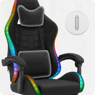 Igralni stol Cabro C501 iz črne tkanine z LED osvetlitvijo