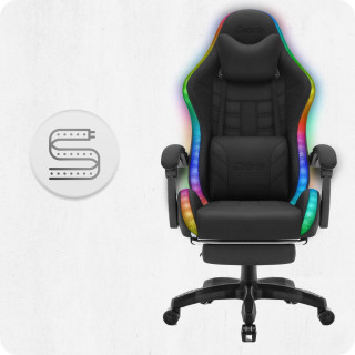 Igralni stol Cabro C501 iz črne tkanine z LED osvetlitvijo