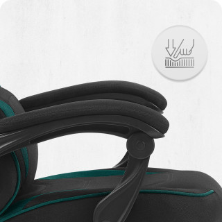 Črno-zelen igralni stol iz blaga Cabro C502