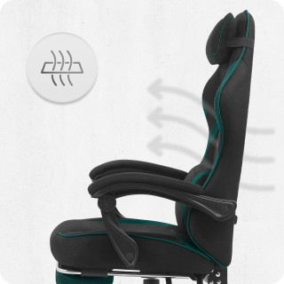 Črno-zelen igralni stol iz blaga Cabro C502