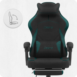 Črno-zelen igralni stol iz blaga Cabro C502