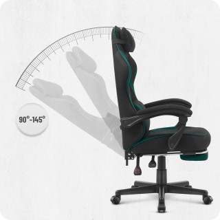 Črno-zelen igralni stol iz blaga Cabro C502