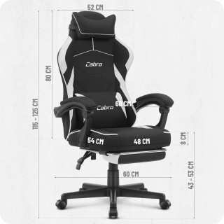 Igralni stol Cabro C502 iz črne in bele tkanine