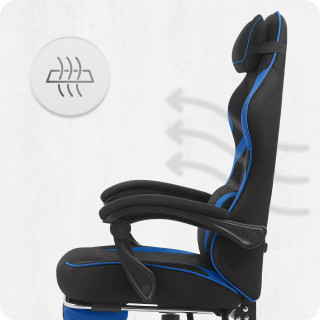 Igralni stol Cabro C502 iz blaga v črni in modri barvi