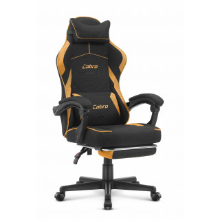 Črno-oranžen igralni stol iz blaga Cabro C502