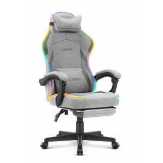 Igralni stol Cabro C502 iz sive tkanine z LED osvetlitvijo