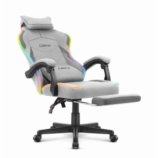 Igralni stol Cabro C502 iz sive tkanine z LED osvetlitvijo