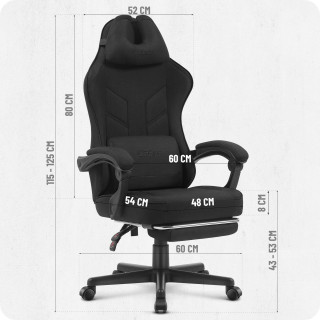 Igralni stol Cabro C504 iz blaga, črne barve