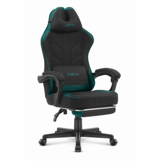 Črno-zelen igralni stol iz blaga Cabro C504