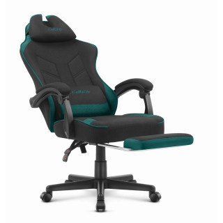 Črno-zelen igralni stol iz blaga Cabro C504