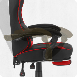 Igralni stol Cabro C504 iz črne in rdeče tkanine