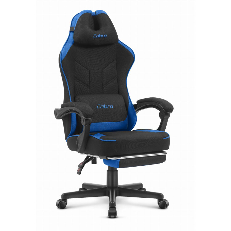 Črno-moder igralni stol iz blaga Cabro C504