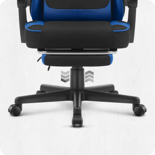 Črno-moder igralni stol iz blaga Cabro C504