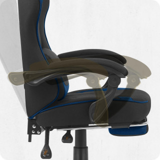 Črno-moder igralni stol iz blaga Cabro C504