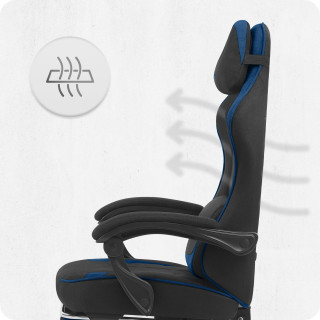 Črno-moder igralni stol iz blaga Cabro C504