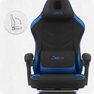 Črno-moder igralni stol iz blaga Cabro C504