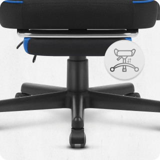 Črno-moder igralni stol iz blaga Cabro C504