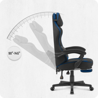 Črno-moder igralni stol iz blaga Cabro C504