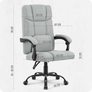 Pisarniški stol Cabro C505 iz sive tkanine