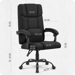 Pisarniški stol iz črnega blaga Cabro C505