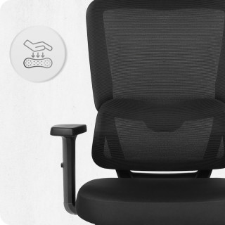 Pisarniški stol iz blaga, črne barve, Cabro C506