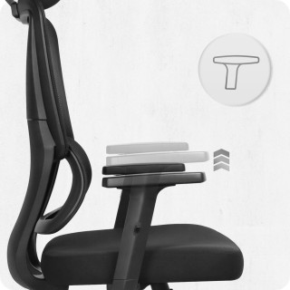 Pisarniški stol iz blaga, črne barve, Cabro C506