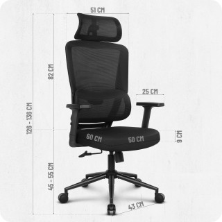 Pisarniški stol iz blaga, črne barve, Cabro C506