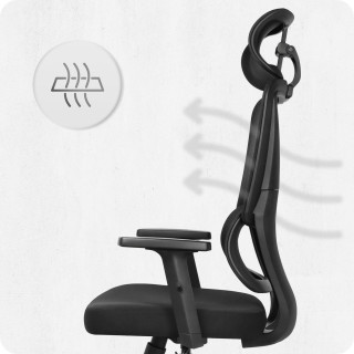 Pisarniški stol iz blaga, črne barve, Cabro C506