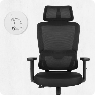 Pisarniški stol iz blaga, črne barve, Cabro C506