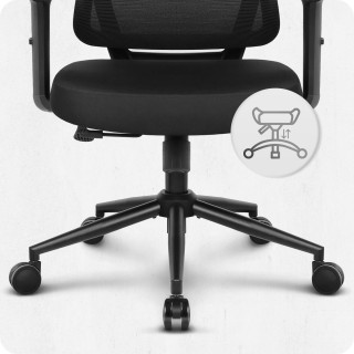 Pisarniški stol iz blaga, črne barve, Cabro C506