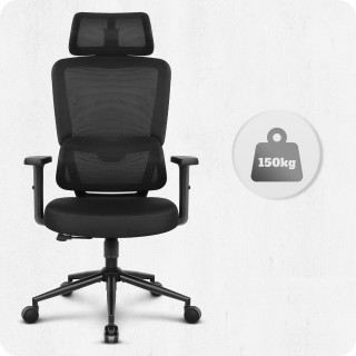 Pisarniški stol iz blaga, črne barve, Cabro C506