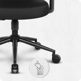 Pisarniški stol iz blaga, črne barve, Cabro C506