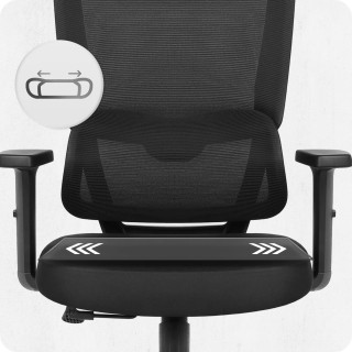 Pisarniški stol iz blaga, črne barve, Cabro C506